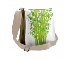 Bamboo Stems with Leaves Messenger Bag