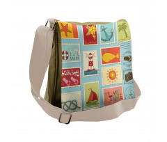 Nautical Theme Anchor Messenger Bag