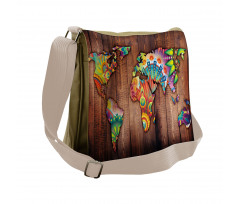 Map on Plank Messenger Bag