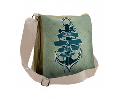 Diamond Pattern Nautical Messenger Bag