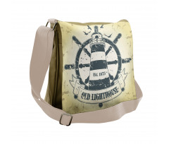 Ship Helm Wheel Retro Messenger Bag