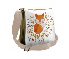 Baby Fox Flowers Messenger Bag
