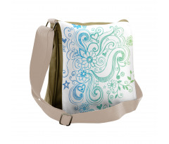 Ombre Sketchy Floral Messenger Bag