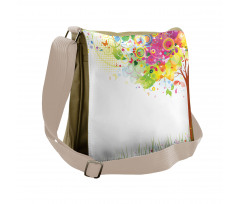 Color Bursting Tree of Life Messenger Bag