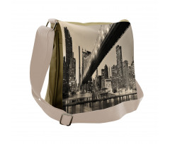 NYC Night Bridge View Messenger Bag