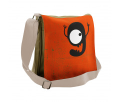 Cartoon Letter G Monster Messenger Bag