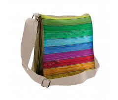 Colorful Wood Stripes Messenger Bag