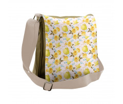 Tea Time Cups Flowers Messenger Bag