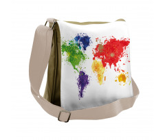 World Map Artwork Messenger Bag