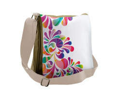 Curvy Floral Design Messenger Bag