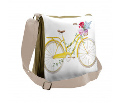 Bicycle with Flowers Messenger Bag