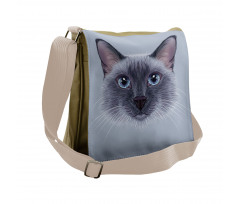 Siamese Cat Portrait Messenger Bag