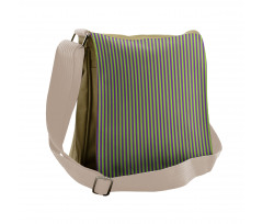 Blue Green Bold Stripes Messenger Bag