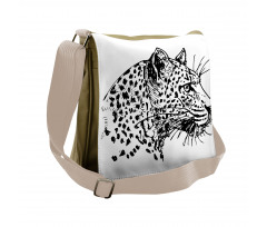 Jaguar Sketch Wildlife Messenger Bag