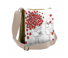 Lover Goats Hearts Messenger Bag