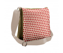 Vibrant Red Hearts Messenger Bag