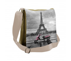 Paris Scene Moped Messenger Bag