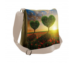 Poppies Heart Trees Messenger Bag