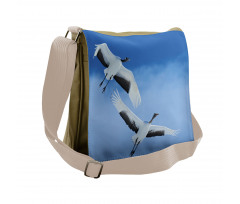 Red Crowned Cranes Japan Messenger Bag