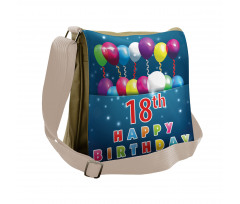 18 Birthday Balloons Messenger Bag