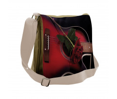 Guitar with Love Rose Messenger Bag