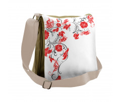 Japanese Flowers Ivy Messenger Bag