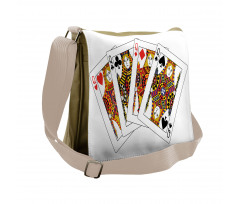 Queens Poker Play Cards Messenger Bag