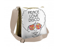 Girl Afro Hair Glasses Messenger Bag