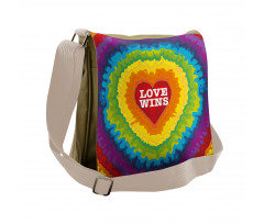 Love Wins Tie Dye Effect Messenger Bag