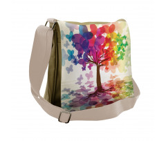 Colorful Spring Tree Messenger Bag
