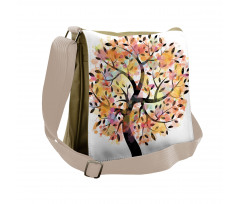 Spring Season Tree Leaves Messenger Bag