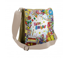 Colorful Cartoon Party Messenger Bag