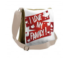 Family Love Heart Messenger Bag