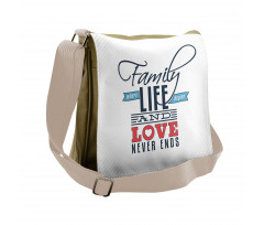 Words Family Love Typo Messenger Bag
