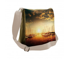 Boats on the Pier Messenger Bag