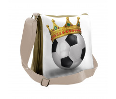 Football Soccer with Crown Messenger Bag