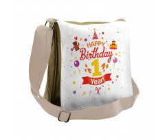 Party with Cones Bear Messenger Bag