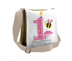 Bees Party Cake Candle Messenger Bag