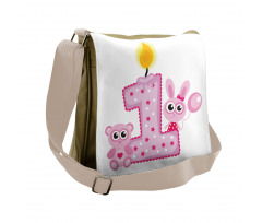 Girls Birthday Bunnies Messenger Bag