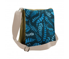 Floral Swirl Leaves Branch Messenger Bag