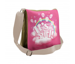 Its a Girl Words Messenger Bag