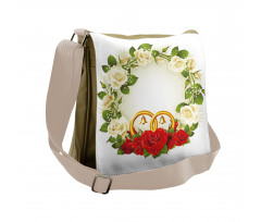 Roses Wedding Rings Messenger Bag