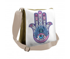 All Seeing Eye Lotus Motif Messenger Bag