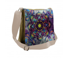 Grunge Futuristic Mandala Messenger Bag