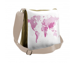 World Map Continents Messenger Bag