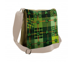 Patchwork Celtic Clovers Messenger Bag
