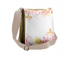 Floral Spring Wreath Messenger Bag