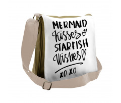 Mermaid Kiss Starfish Words Messenger Bag