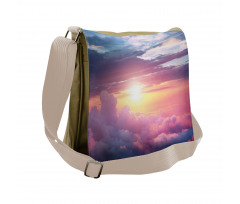 Surreal Sky Fluffy Clouds Messenger Bag