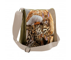 Bengal Cats in Basket Messenger Bag
